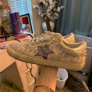 Vintage Havana Beige and Glitter Star Sneakers